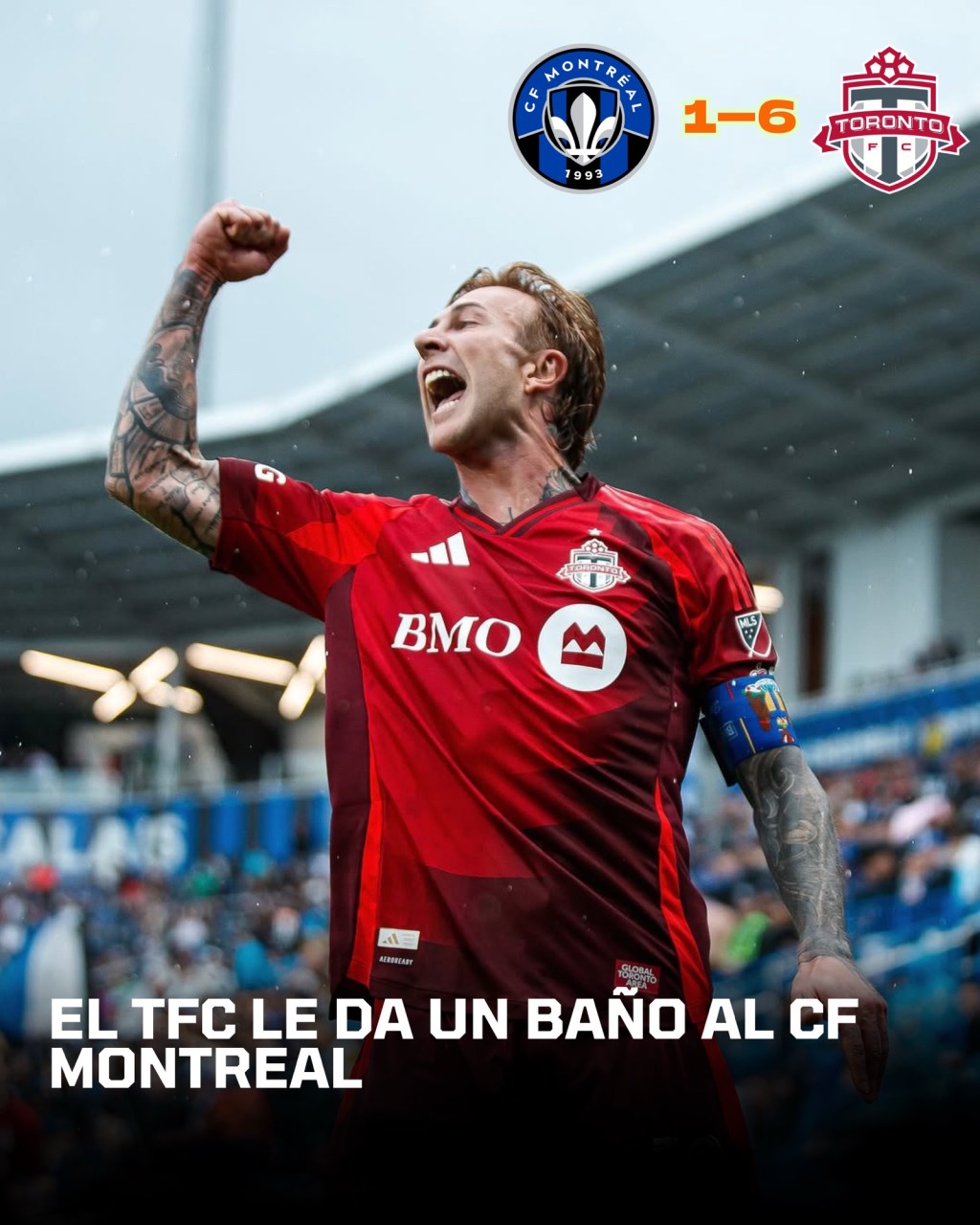 Toronto FC le da un baño a CF Montréal en el clásico canadiense